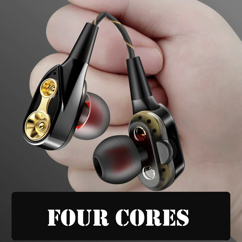 

MUSTTRUE Z8 Dual Drivers Earphones Volume Control Headset Sports Bass Headphone Dual Dynamic Earbuds Earbuds for Android IOS