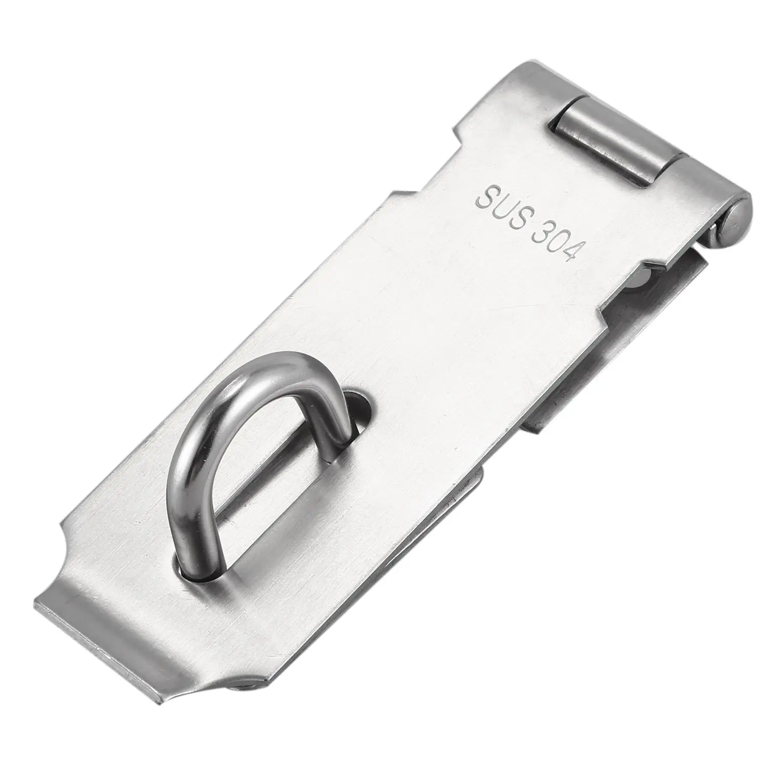 

ELEG-Gate Door Latch Lock Padlock stainless steel Hasp Staple 160mm Long, Silver