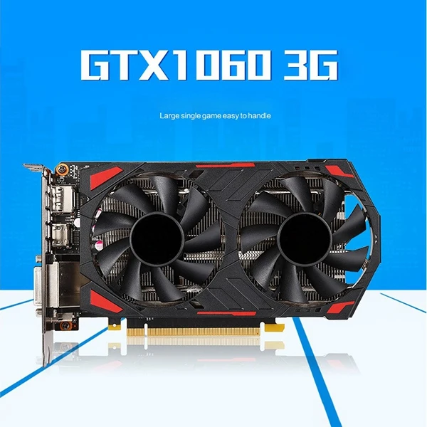 Gtx1060 мини Oc 3g Графика карты 1506 МГц 8 Гбит/с Ddr5 192Bit Pci-E 3,0 с Hdmi Dvi Dp-D Порты и разъёмы