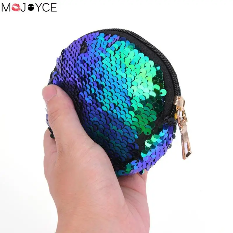 

Cute Kids Purse Colorful Bling Sequins Women Mini Coin Bag Fashion Women Wallet Shiny Glitter Change Purse Girls Round Coin Bag