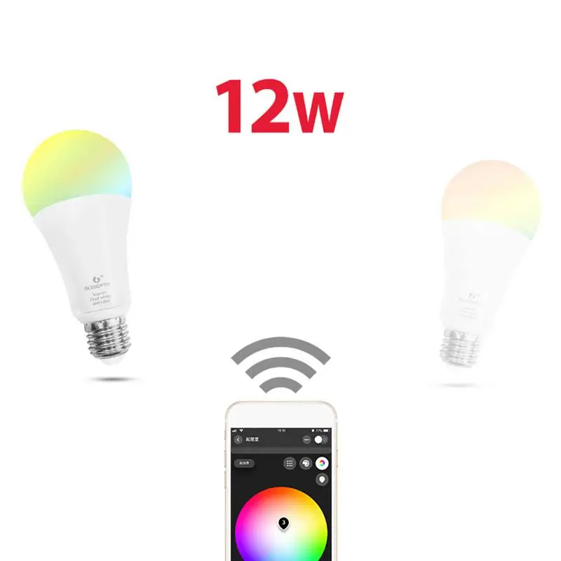 Kaigelin Zigbee 12 Вт светодио дный LED RGB Лампочка CCT теплый/белый свет волшебная лампочка LampMobile приложение управление AC100-240V 1000lm