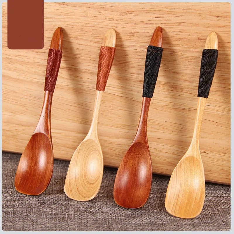 

1 pcs Wood Spoon Eco-Friendly Tableware Dining Soup Tea Honey Coffee Spoon Catering Practical Long Handle Wood Spoon 1Pcs