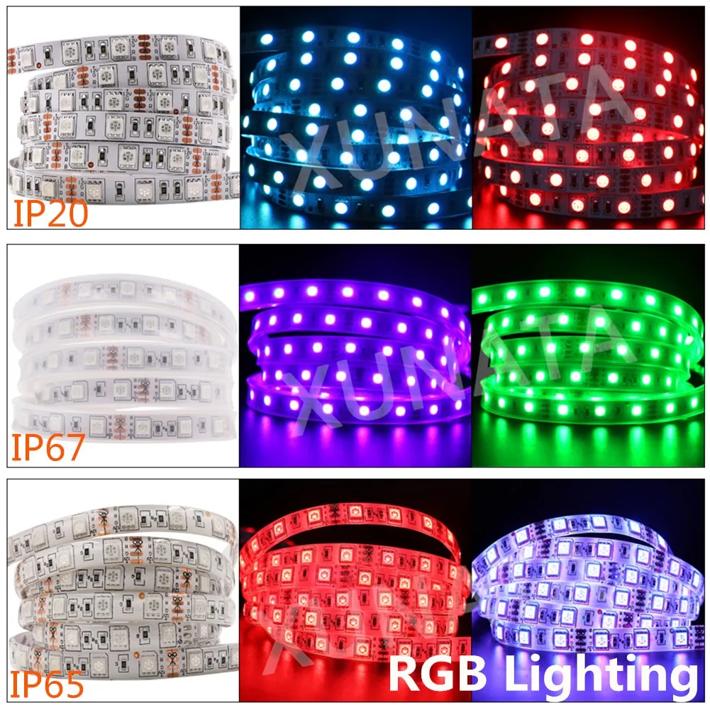 XUNATA 5050 RGB Светодиодная лента 12 В Водонепроницаемый RGBW RGBWW набор светодиодных ламп