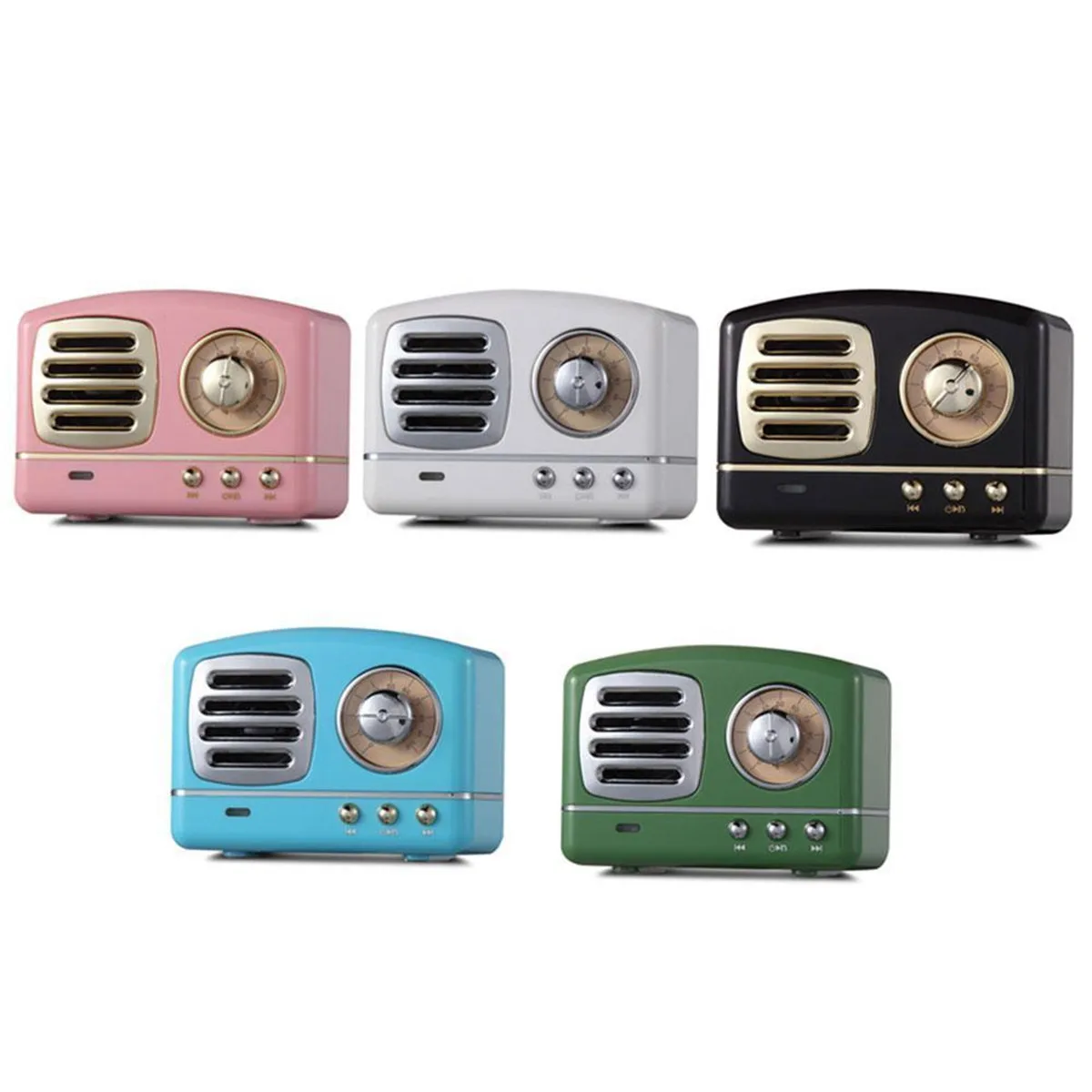 

HIFI Mini Vintage Speaker bluetooth V4.1Portable Retro Speaker FM Radio TF Card Aux Audio Speaker with Mic Music Player