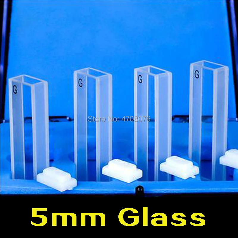 5 мм гибкий 4 шт./упак. ограниченная Оптическое стекло кюветная ячейка для химического спектра стекло cuvette с крышкой спектральный анализ