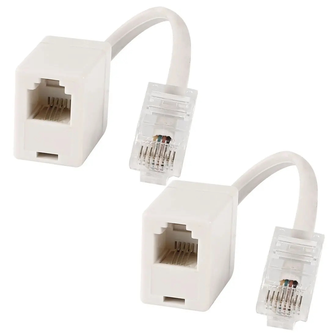 جديد-2 المقبس 8P4C/RJ45 الذكور RJ11 6P4C إلى الإناث M/F محول إيثرنت الهاتف