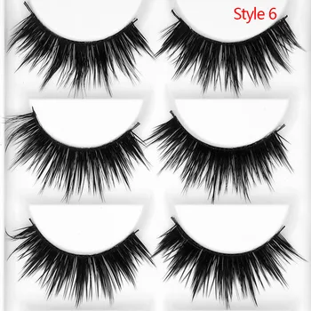 

Kimcci 5Pairs 3D Soft Mink Lashes False Eyelashes Handmade Wispy Fluffy Long Lashes Natural Eye Makeup Tools Faux Eye Lash Cilia