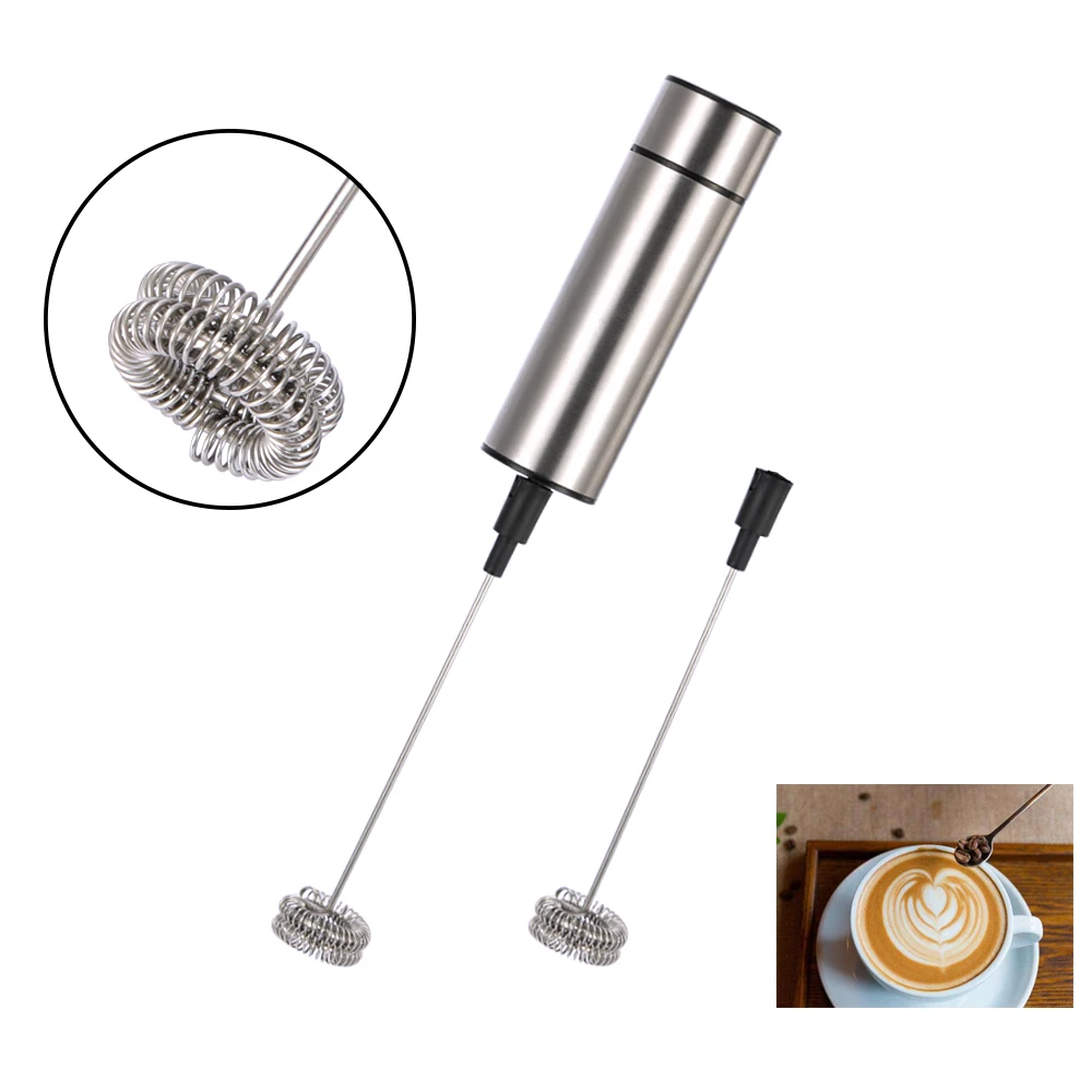 

Electric Handheld Milk Frother Foamer Double Triple Spring Agitator Blender Mixer Stirrer Coffee Maker Tool Eggbeater Kitchen