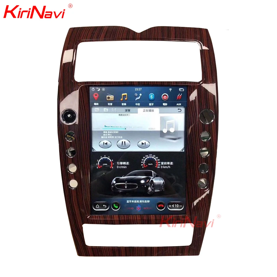 Excellent KiriNavi Vertical Screen Tesla Style Android 6.0 12.1 inch Car Multimedia DVD Player Stereo Radio For Maserati Quattroporte WIFI 5