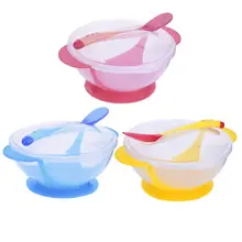 Emmaaby модная детская миска на присоске, набор ложка и вилка, противоскользящая обучающая посуда для детей