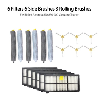 

Vacuum Cleaner Parts 6 Filters 6 Side Brushes 3 Rolling Brush for iRobot Roomba 870 880 900 Series Vacuum Cleaner