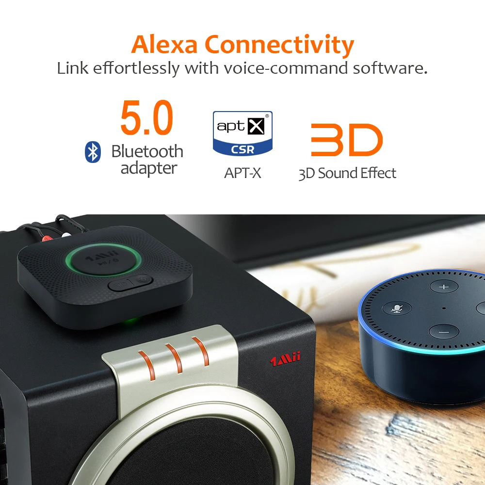 Беспроводной аудиоадаптер с приемником Bluetooth 5 0 дальность действия 50 м RCA AUX 3 мм APTX