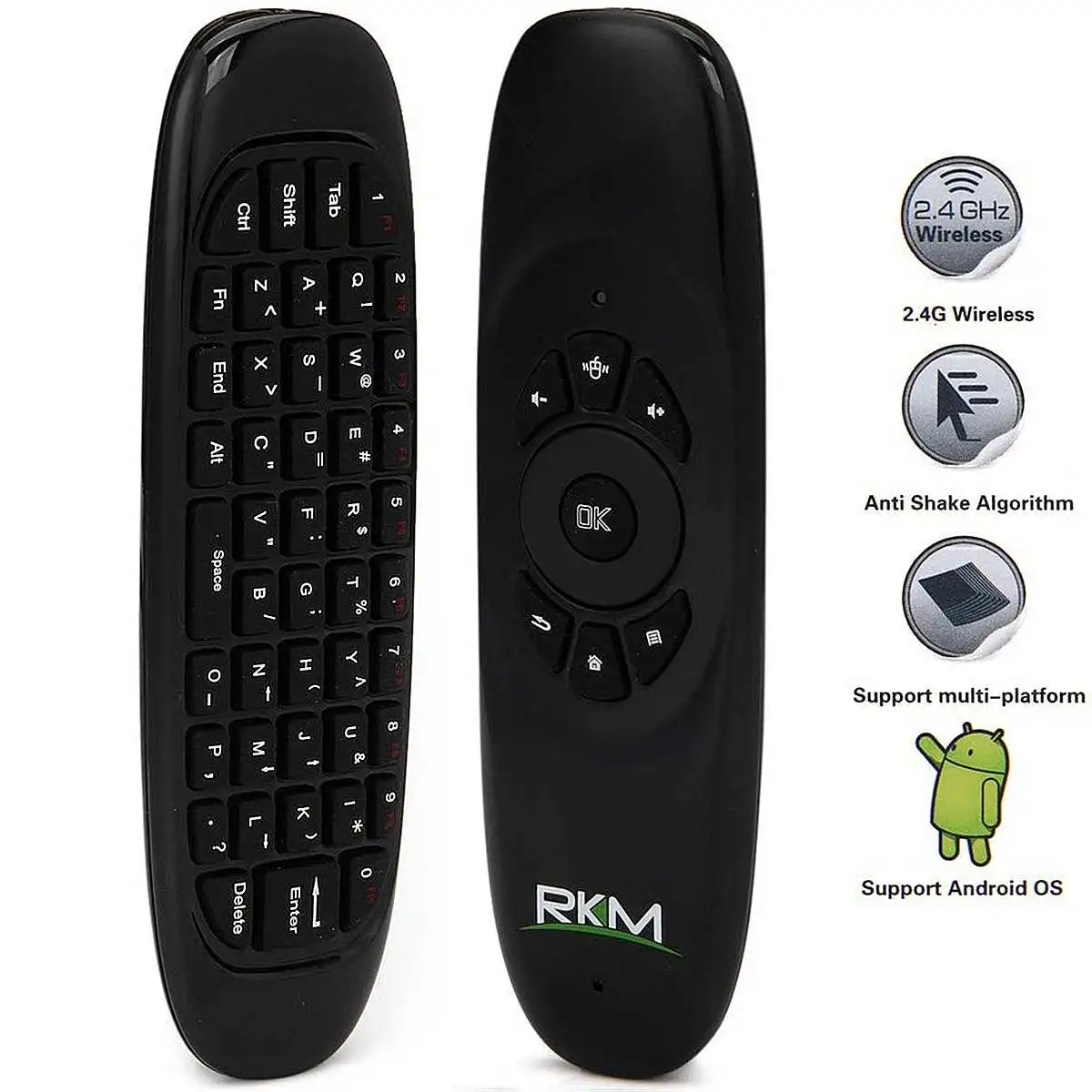 

MK706 2.4GHz Combo with LED Indicator 2 in 1 Mini Fly Air Mouse Remote Control Double Side Controller