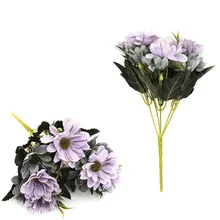 Модные искусственные цветы ромашки связка в сдержанном стиле свадебный букет украшение стола прочного blossom Синий кремово розовый фиолетовый