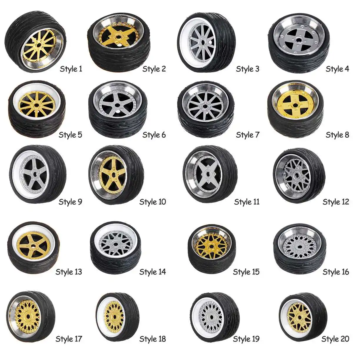 

4pcs/box Alloy Wheels Tire Set Axles Vehicle Wheels Tire Modified Alloy Car Refit Wheels For 1/64 Vehicle Car Model