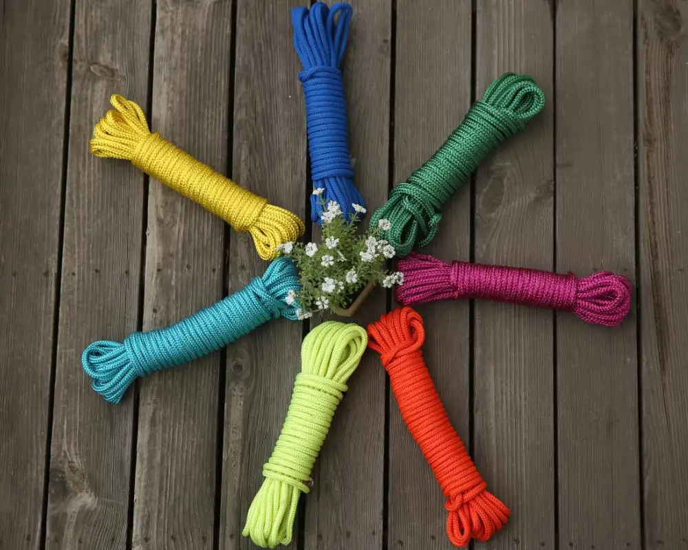 Beste 6mm Kleurrijke Gevlochten Polyester Nylon Touw Hoge Sterkte Polyester Cord Thuis DIY Handgemaakte Multicolor Decoratie Lijn 10 meters