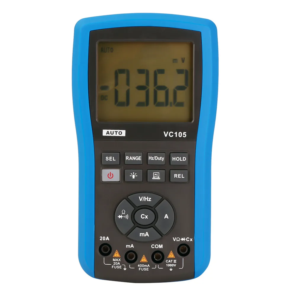 

Automatic Ranging Multimeter VC105 Rainproof Multimeter C/DC Current Voltage Tester EU Plug 220V Ammeter for Electrician