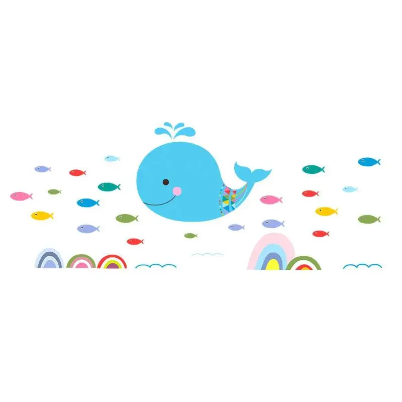 

Cartoon Whale Fish Removable Wall Stickers Kids Bedroom Waterproof Decor
