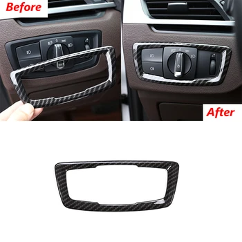 

Carbon Fiber ABS Chrome Headlight Switch Decorative Frame Trim For BMW X2 F47 2018 BMW X1 F48 2016-2019 Car Accessories