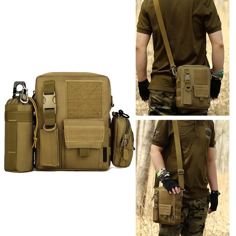 Men‘s Canvas Satchel Shoulder Bag Messenger Bag Travel Hiking Military Backpack 