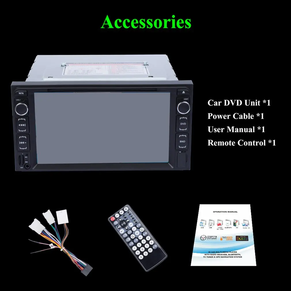 

RK-6048B 7" LCD Car MP5 Player FM AM Tuning Radio AUX-in USB TF Remote Control BT Call & Music DVD Player Support Rear View