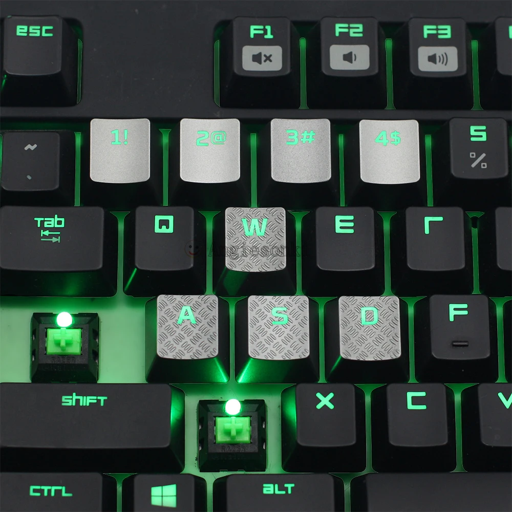 Серебристые колпачки для игровой механической клавиатуры razer 1234/WASD светильник с подсветкой Cherry MX