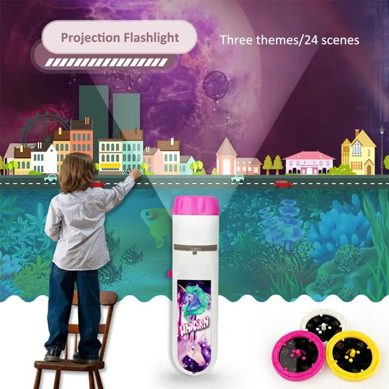 Фонарик-проектор, Детский Светильник-проектор, милая мультяшная игрушка, ночная картина, светильник для сна, Обучающие забавные игрушки для малышей