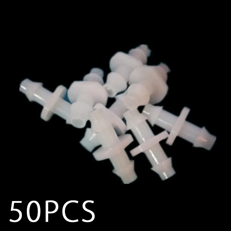 

50pcs Straight Barbed Double Way Drip Irrigation Joint Connection For 4/7 Hose