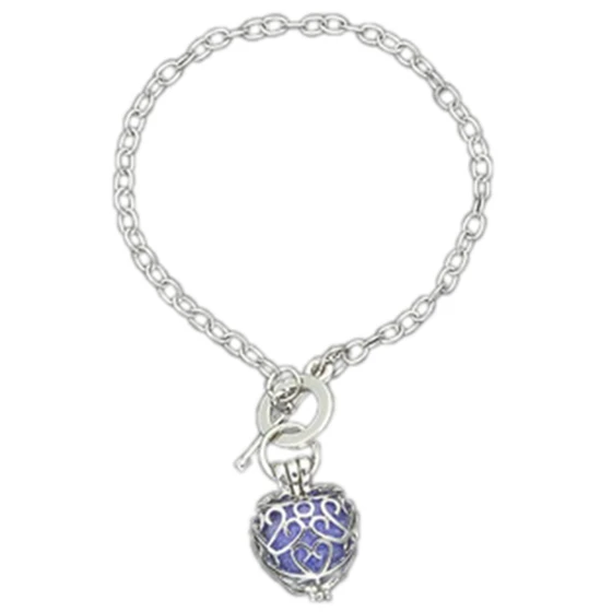 

Women's Fashion Aromatherapy Essential Oil Difusser Hollow-out Heart Openable Pendant Locket Bracelet 6 Color Random Perfume C
