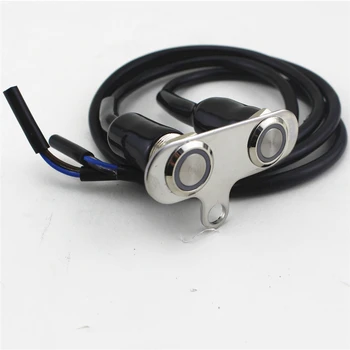

Horn Engine Start Kill Dual Button Self-return Reset Switch Universal CNC Motorcycle Handlebar Switch with Green LED Waterproof