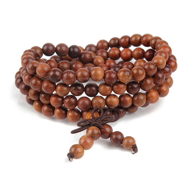 

6mm Multilayer Wenge Prayer Natural Beads Bracelet Buddhist Mala Buddha Charm 108 Bracelet Yoga Rosary Wooden For Women Men