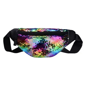 

Women Sequins Fanny Pack Crossbody Messenger Shoulder Bag Fashion Female Waist Bag Chest Pouch Glitter Bum Belts Bags Waist Pack
