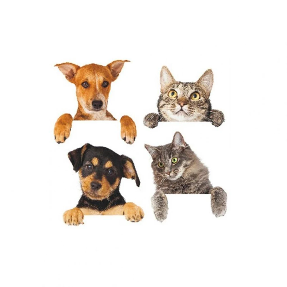 

4Pcs Cute 3D Dog Cat Wall Sticker Switch Decor Decal Mural Art Removable Sticker