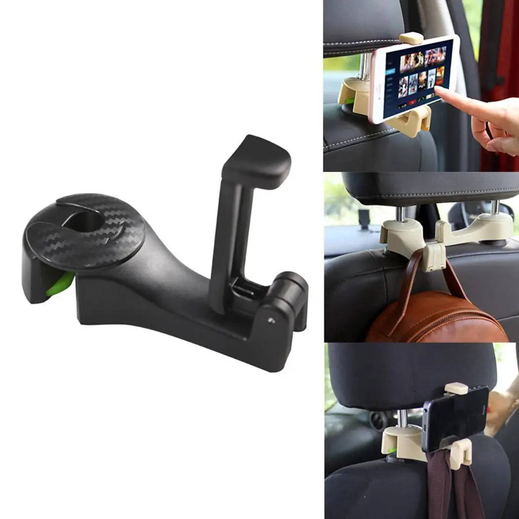 

Sailnovo General Auto Car Headrest Phone Holder Hook for Hanging Bag Clothes Car Hooks Phone holders Car Storage Organizer