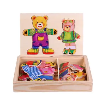 

Baby Bears Princess Changing Clothes Jigsaw Toy Kids Wooden Puzzle Toys Kid Wood Drawing Writing Board Children Educational Toys