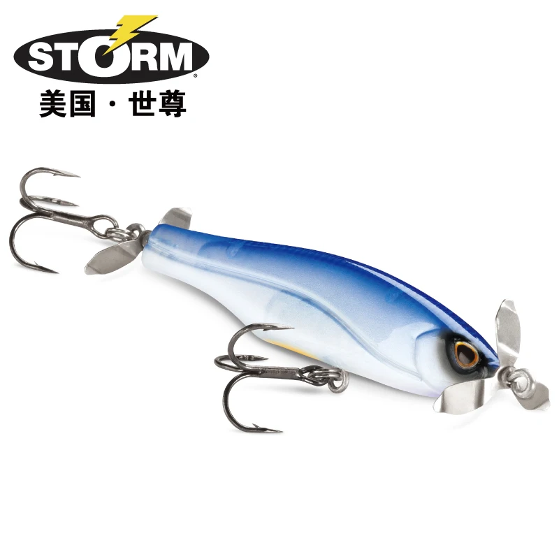 

Storm ARASHI SPINBAIT Asb08 fishing lure 8cm 9g Propeller Tremble Slowly Sinking Bait Fishing Gear VMC hook Hard Fake Lure