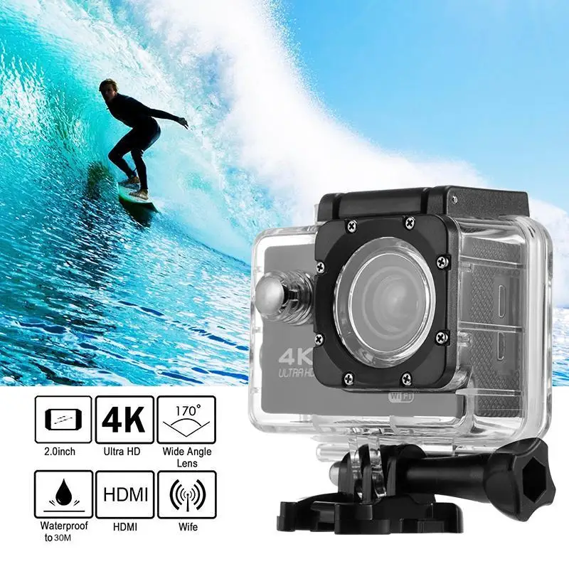 F60R 4K 30fps WIFI Экшн камера 1080P HD 16MP на шлем 30 м Водонепроницаемая 170 градусов