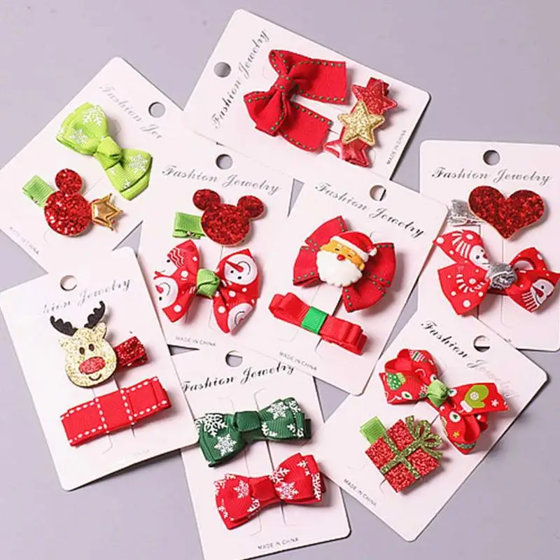 

Cute Children's Hairpins Christmas Suit Baby Girl Accessories 7 Styles Resin Plastic Christmas Duckbill Clip Hairpin For Gift O3
