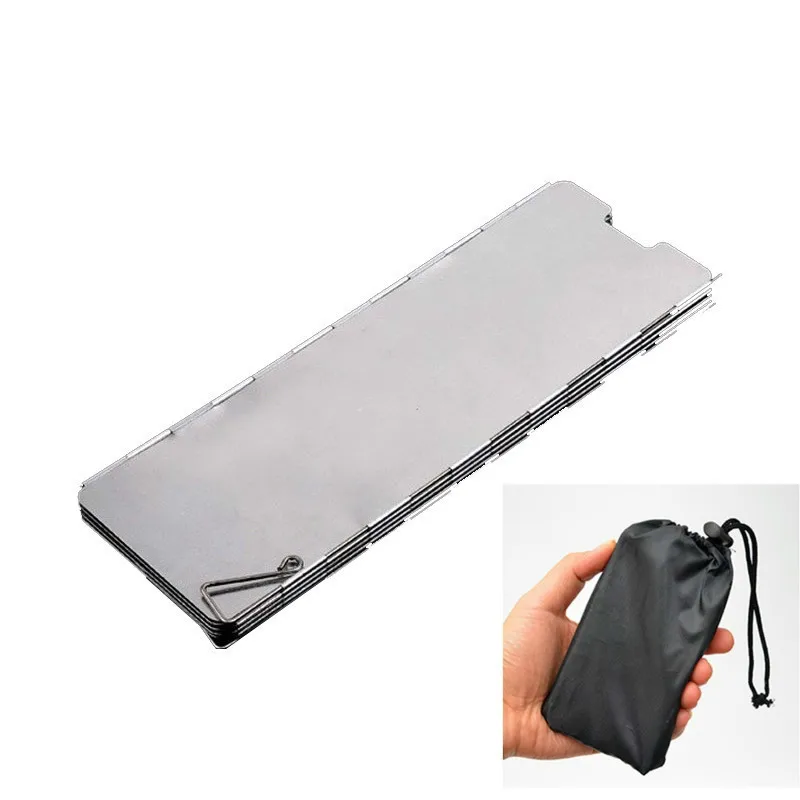 

Hot 8/10/16 Plate Stove Foldable Windshield Outdoor Cooking Gas Stove Wind Shield Picnic Cookware Windbreak Camping Equipment