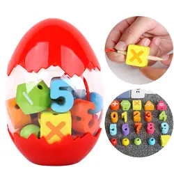 Дошкольного деревянные игрушки количество геометрический Форма познания матч для образования обучающие игрушки яйцо динозавра для детей