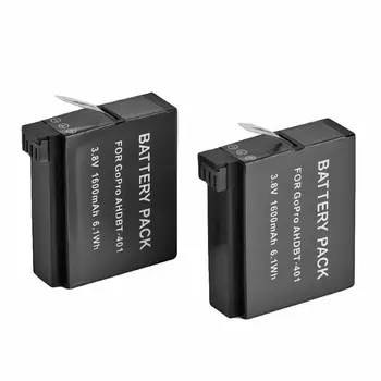 

Alloyseed 2pcs 3.8V 1600mAh AHDBT-401 Batteries+Dual Port Battery Charger for GoPro 4 Action Camera