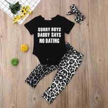 Pudcoco/костюм для девочек летняя одежда для новорожденных девочек от 0 до 24 месяцев Комбинезон Топ+ леопардовые леггинсы, комплект одежды