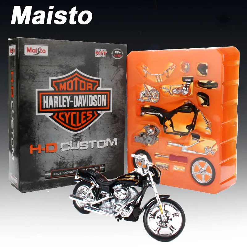 

Maisto 1:18 Alloy Assembly Retro Motorcycle Model Toy 2002 FXDWG CVO CUSTOM DIY Motorbike Models Building Kit Toys For Kids
