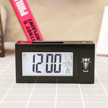 

Rectangle Thermometer Electronics Clock Noctilucent Electronics Snooze Projection Date Sound Control Electronics Noisy
