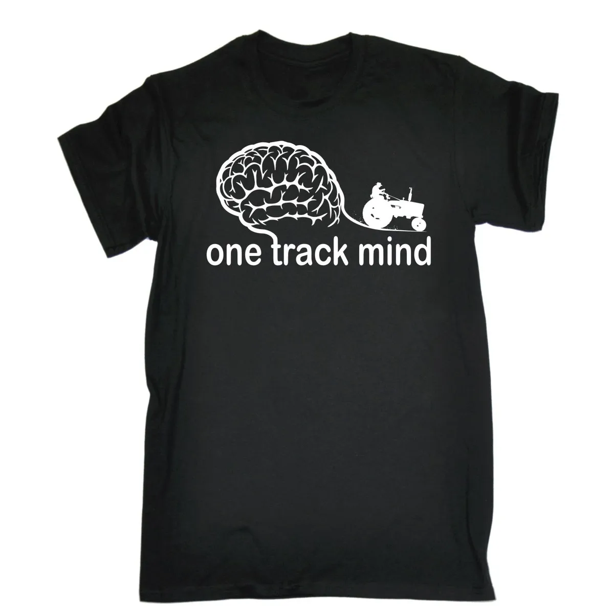 

ONE TRACK MIND TRACTOR T-SHIRT Tee Farming Farmer Funny Birthday Gift Present 3D Men Hot Cheap Short Sleeve Male T Shirt