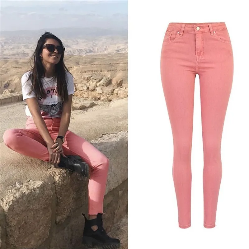 

ZOUHIRC New Solid Pink Women Jeans Denim Slim Sexy Jeans For Women Causal Skinny Women Jeans Pants Trousers Pantalones