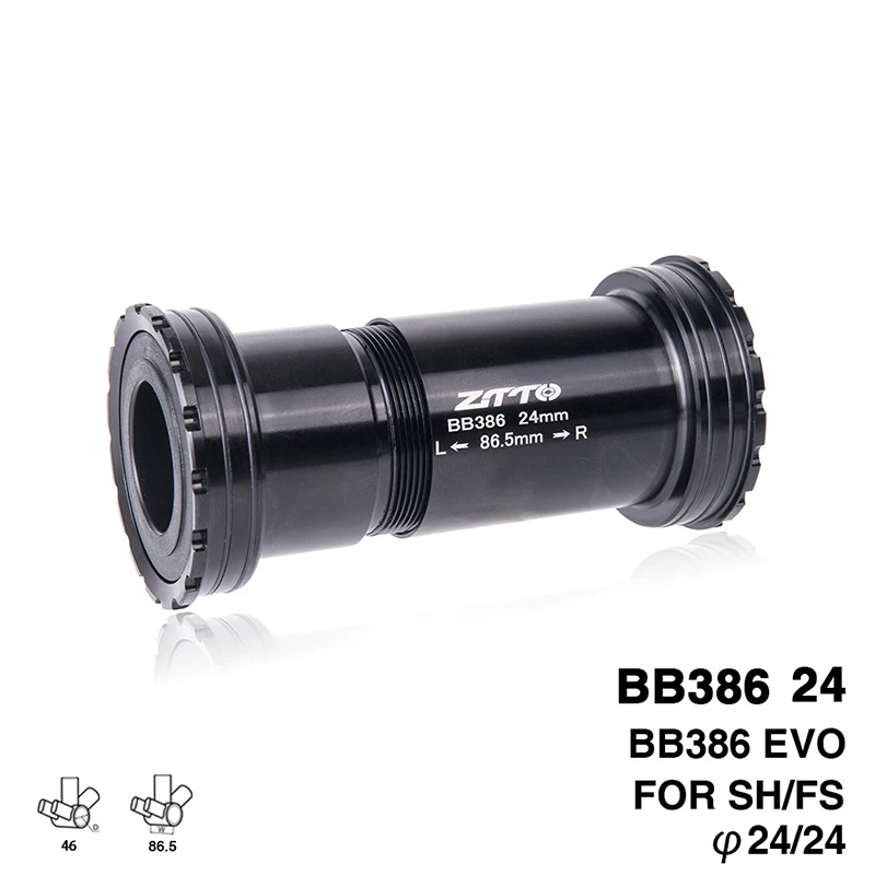 

Aluminum Alloy Bottom Bracket BB386 EVO 24 Adapter Bicycle Press Fit Bottom Brackets For Shimano 24mm Crankset