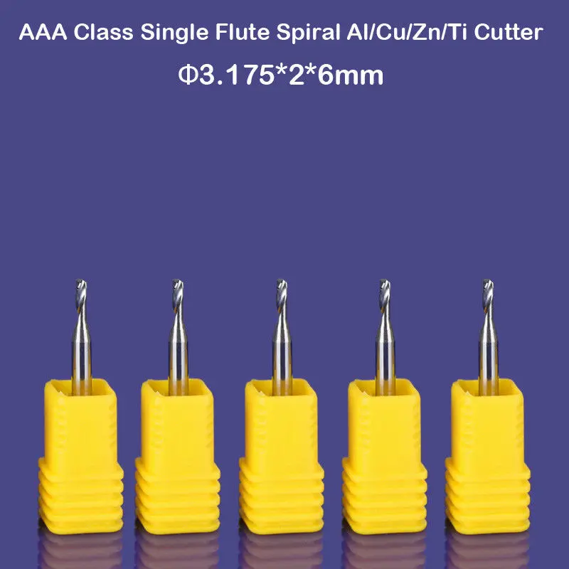 

5pcs/set 38mm Router Bits Single Flute Carving Milling CNC Router Bit 1/8" 2*6mm Accessories Parts Fit For Aluminium Cutting