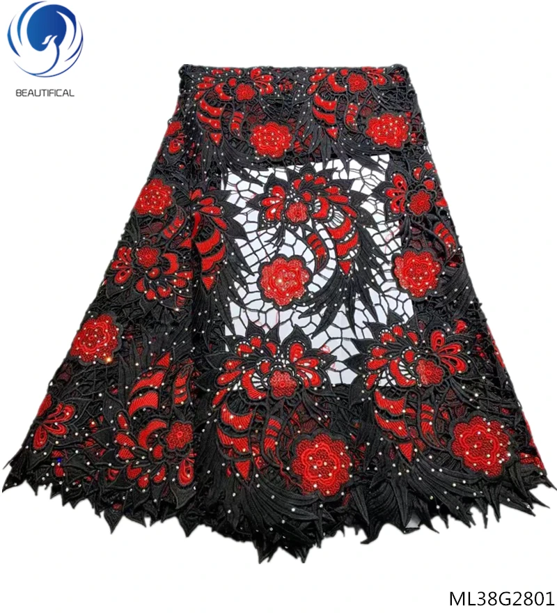

BEAUTIFICAL lace guipure 5 yards african guipure lace fabric 2019 high quality lace cord fabric ML38G28
