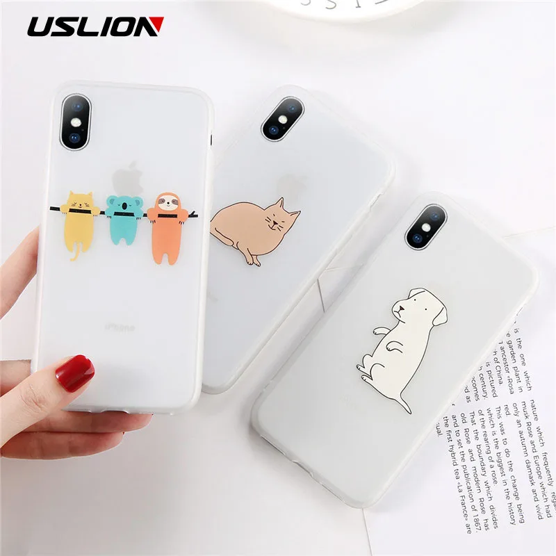 Чехол USLION для iPhone 6 6s 7 8 Plus 5 5S SE из мягкого ТПУ силикона задняя крышка X XS XR Xs Max |